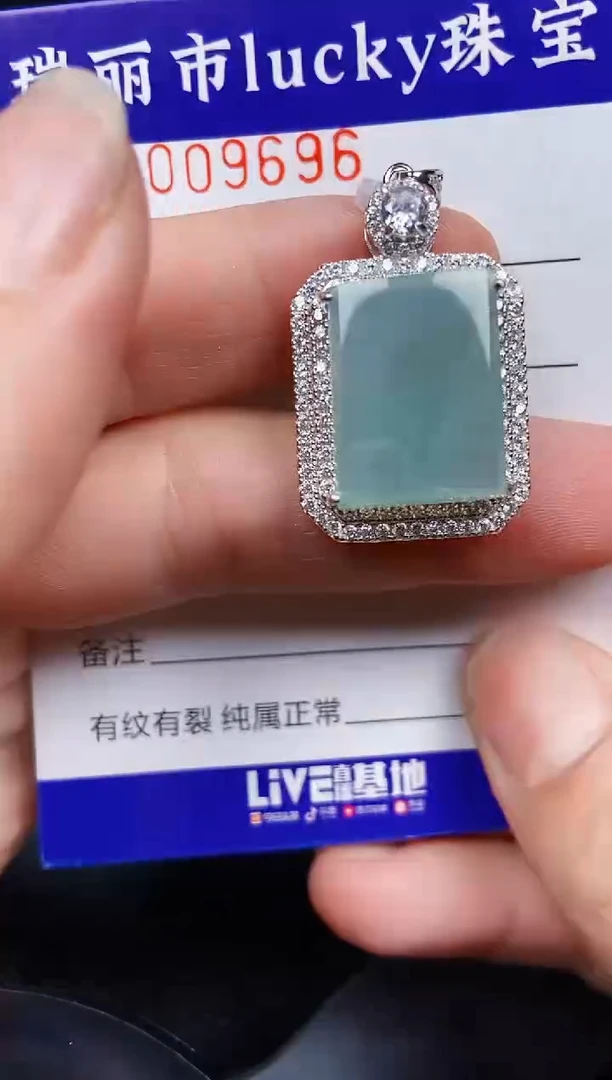 翡翠银S925镶嵌颈饰9696