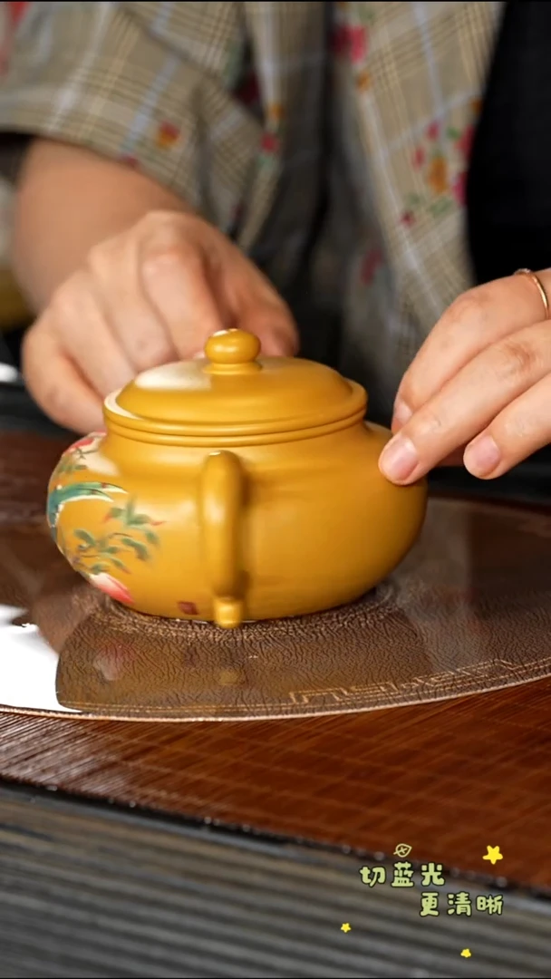 茶壶紫砂宜兴紫砂YJB 黄金朱泥 仿古300cc