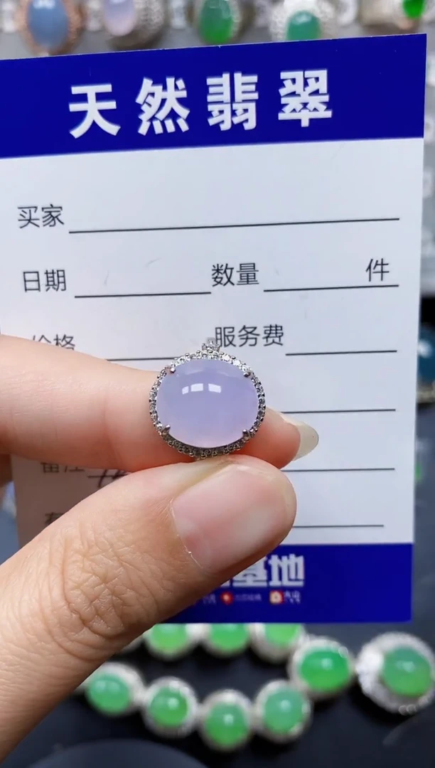 翡翠戒指银S925镶嵌322