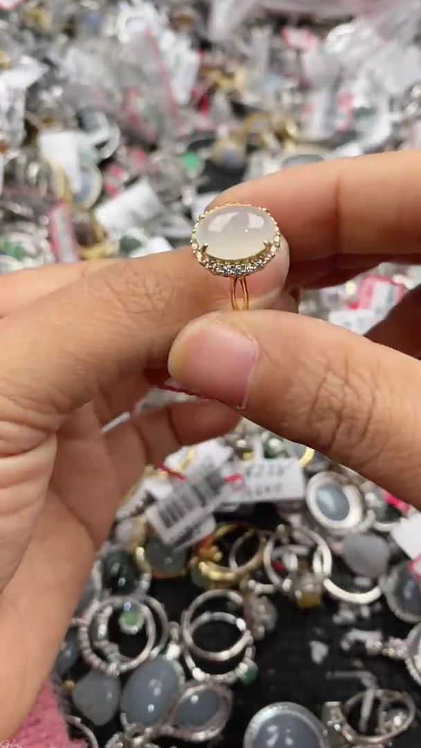 银S925镶嵌戒指翡翠666                 7