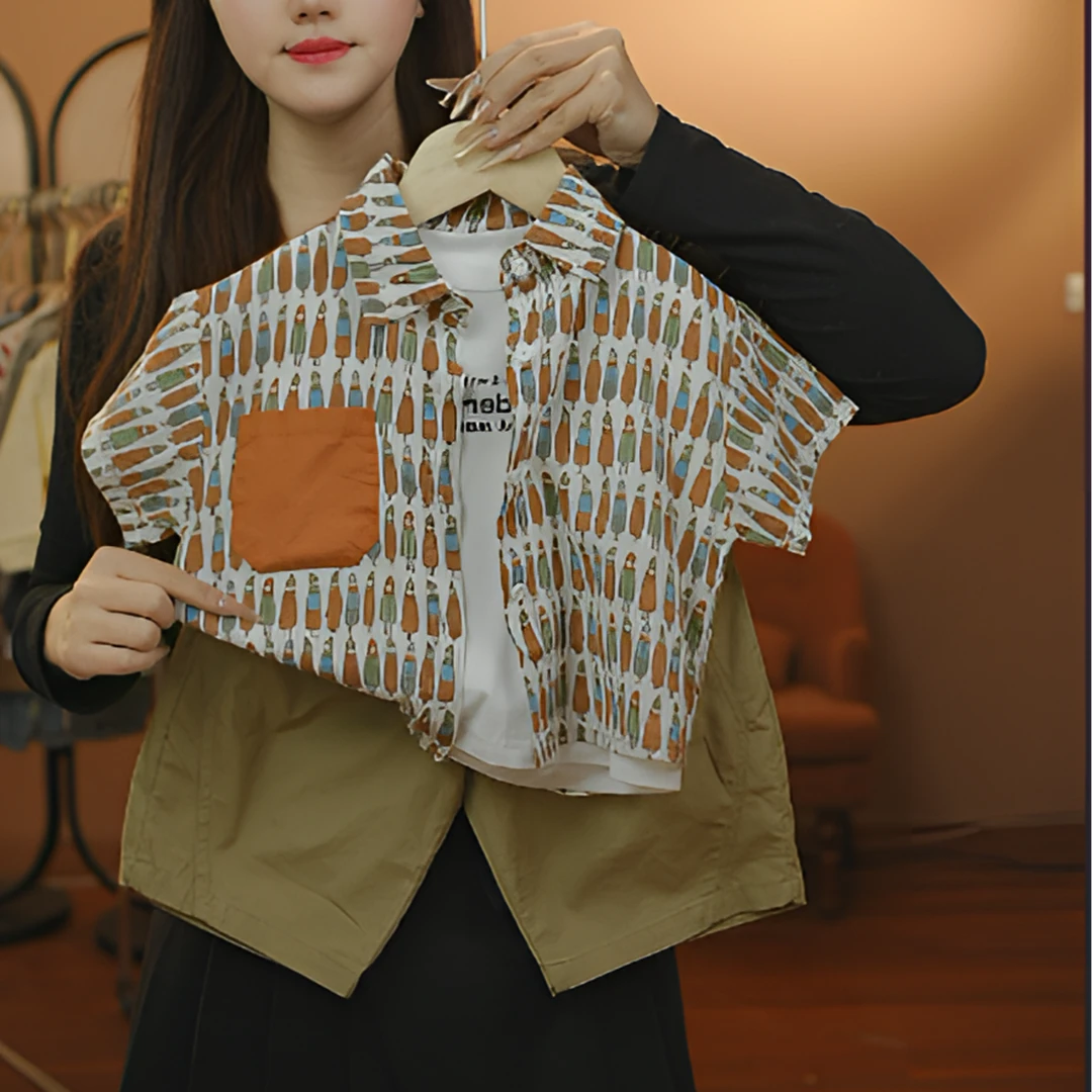 男童夏季短袖衬衫套装2025新款时髦儿童洋气夏装中小童休闲三件套