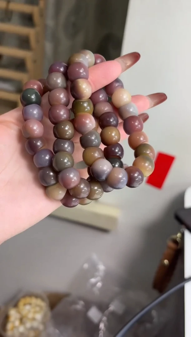 手串菩提根/象牙果d97紫美人玉化蒜瓣大肠13mm手串