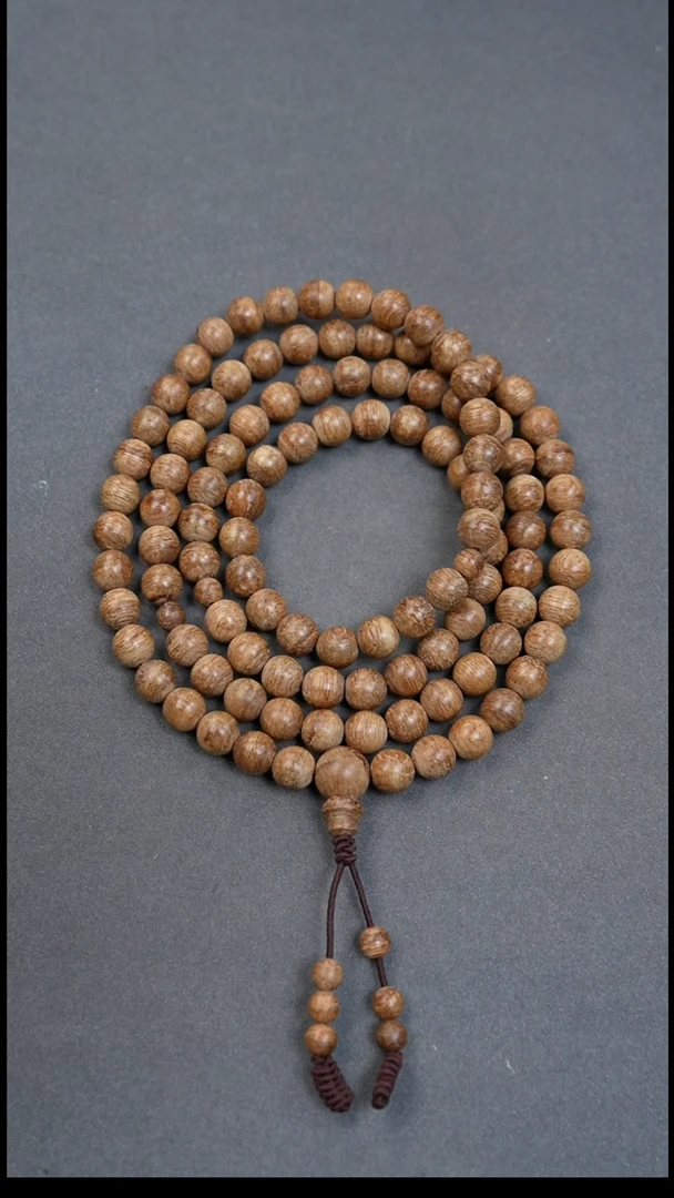 沉香手串7mm加里曼丹土沉老料多圈14.48g