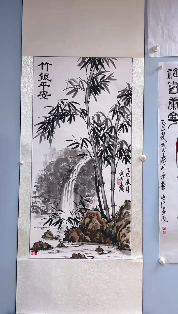 国画武天庆老师竹报平安