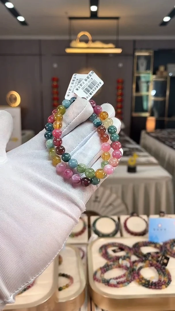 未镶嵌老矿碧玺彩虹单圈手串7mm+碧玺（多样性发一条） xion