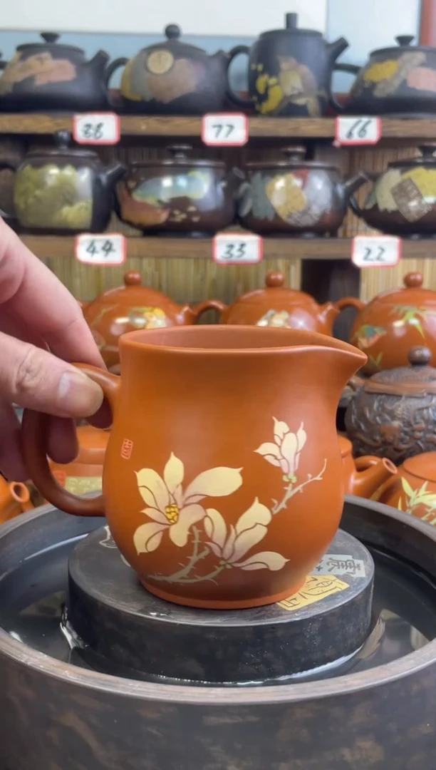 【闪购商品】壶建水紫陶复烧彩填公道杯