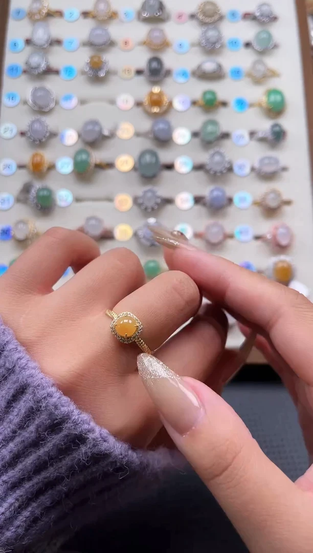 【闪购商品】翡翠戒指银S925镶嵌天然A货翡翠戒指