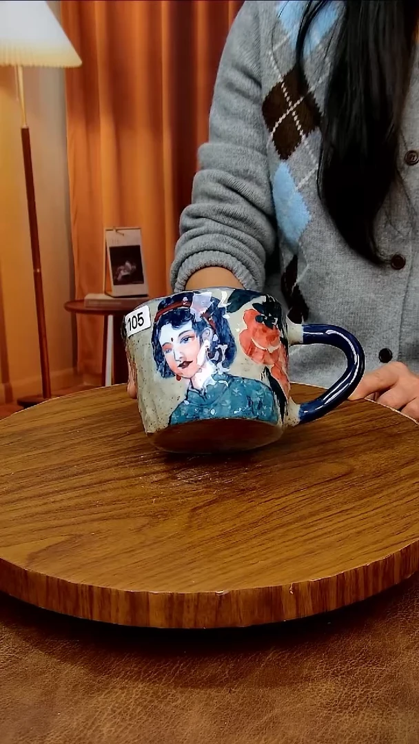 杯子陶景德镇手工手绘釉下彩陶瓷