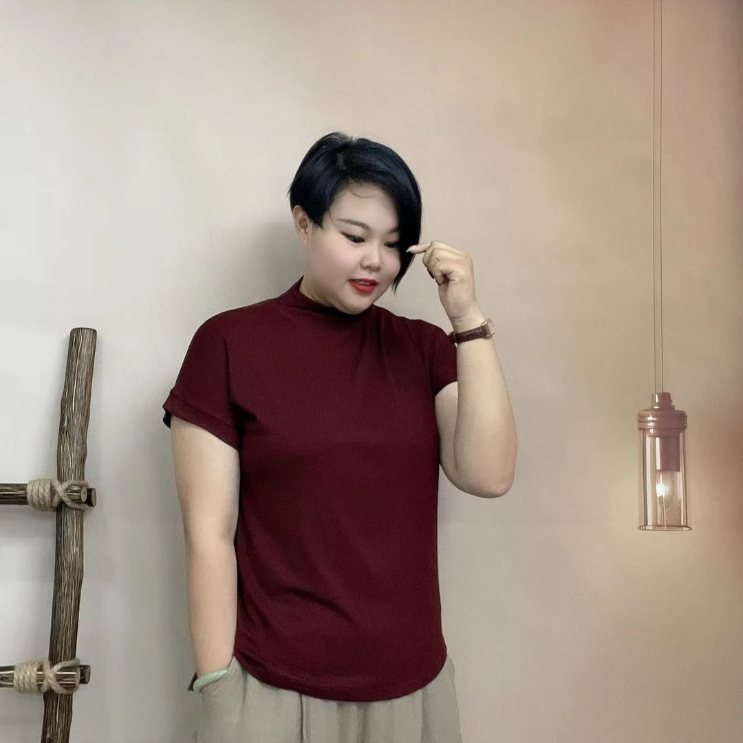 5108时尚大气 宽松遮肉莫代尔上衣 百搭夏衫