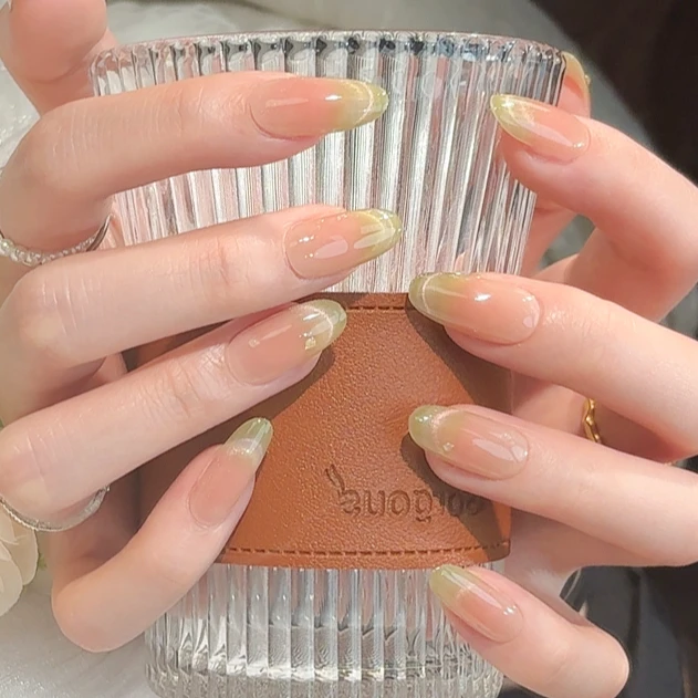 蔻智美【芭乐】10片夏天猫眼手工制作高品高奢穿戴甲美甲