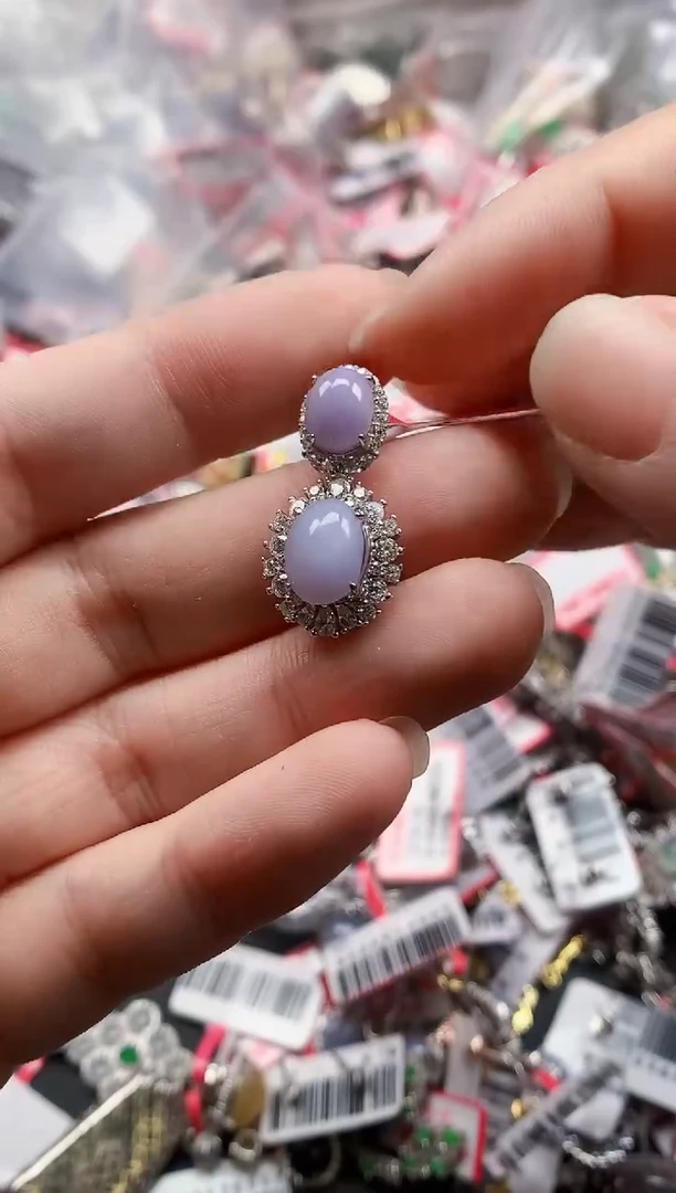 银S925镶嵌戒指翡翠天然A货缅甸翡翠