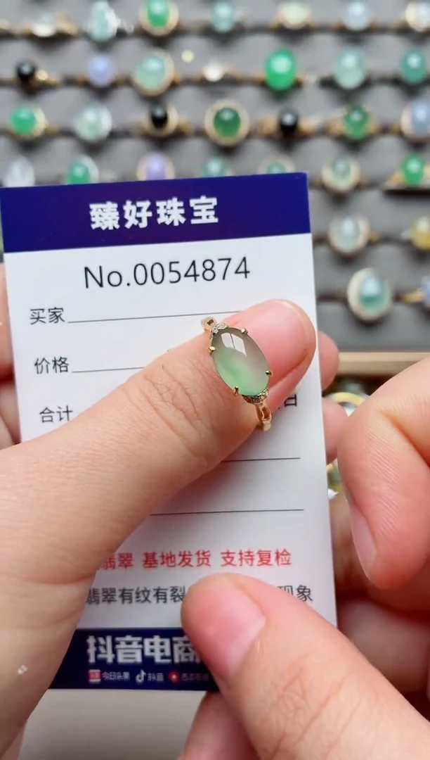 银S925镶嵌戒指翡翠1