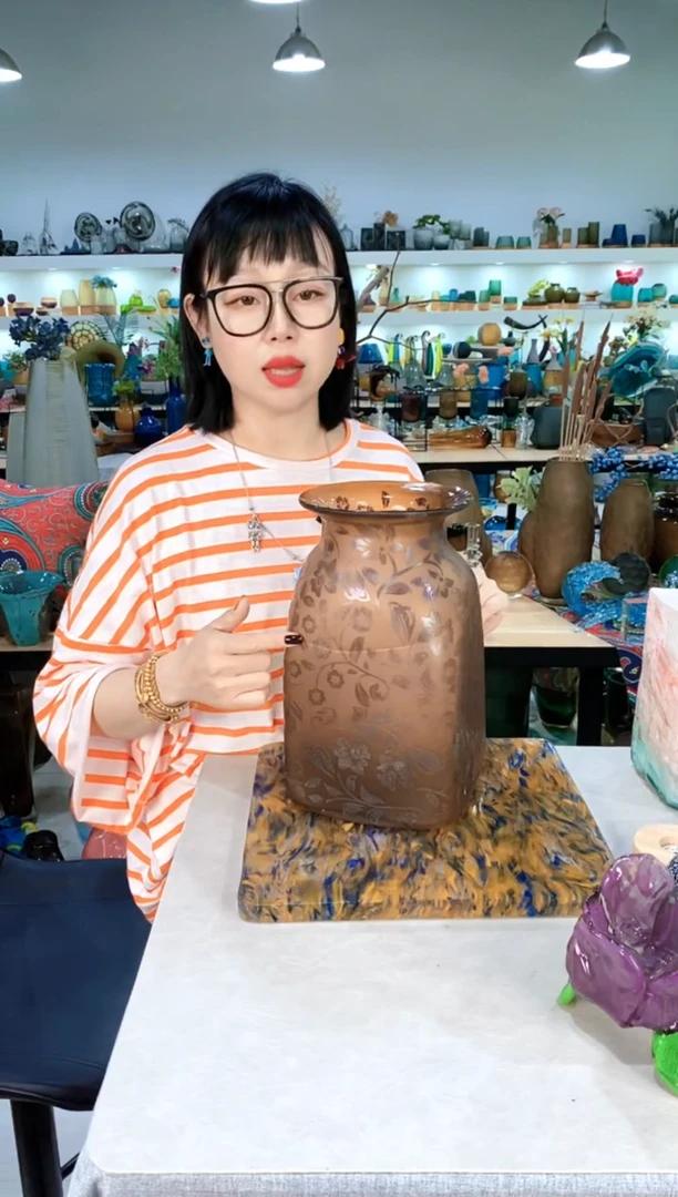 慕忆家手作琉璃花瓶瑕32