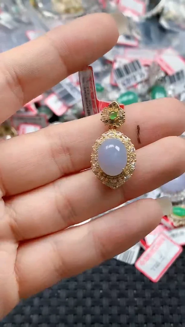 银S925镶嵌戒指翡翠天然A货缅甸翡翠