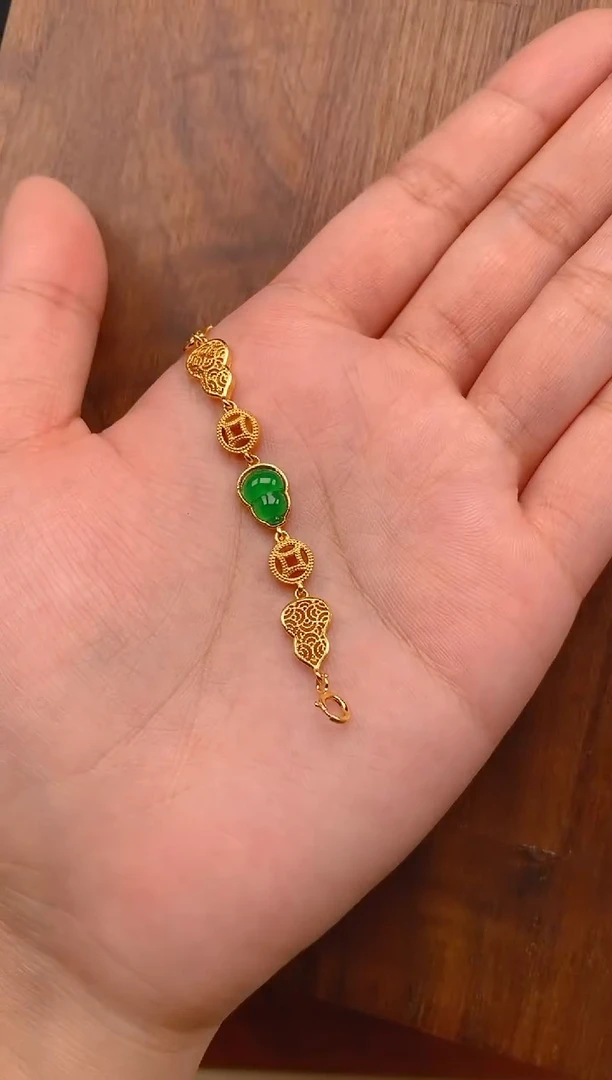 【闪购商品】翡翠吊坠(不含链)银S925镶嵌葫芦延长链