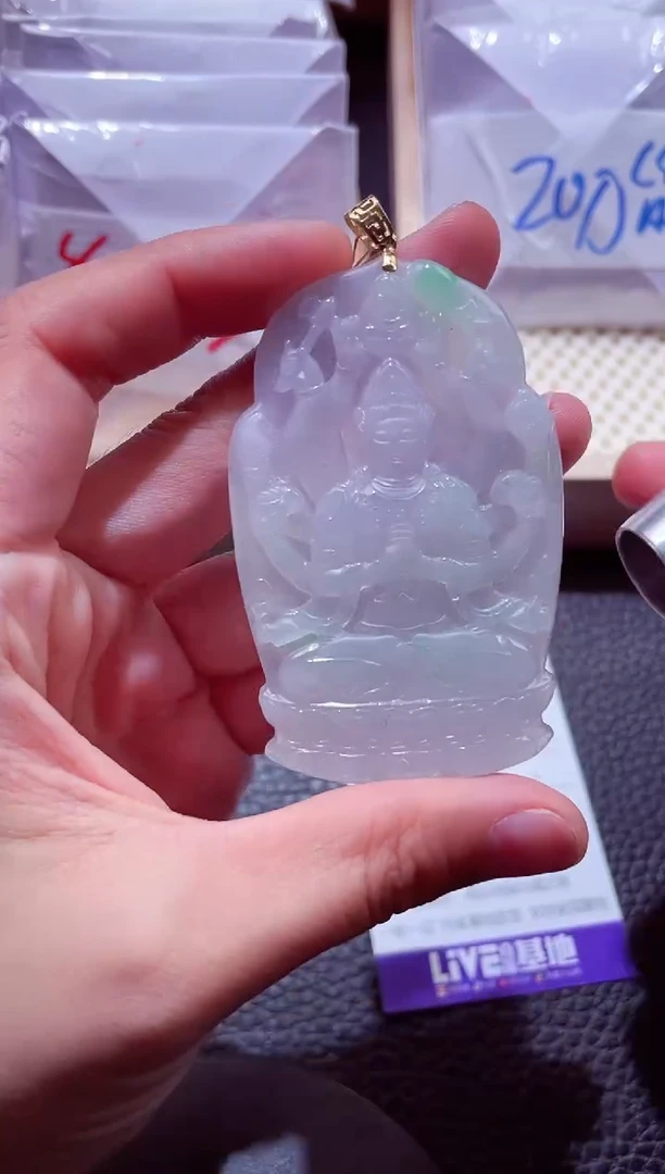 颈饰18K金镶嵌翡翠00001144千手