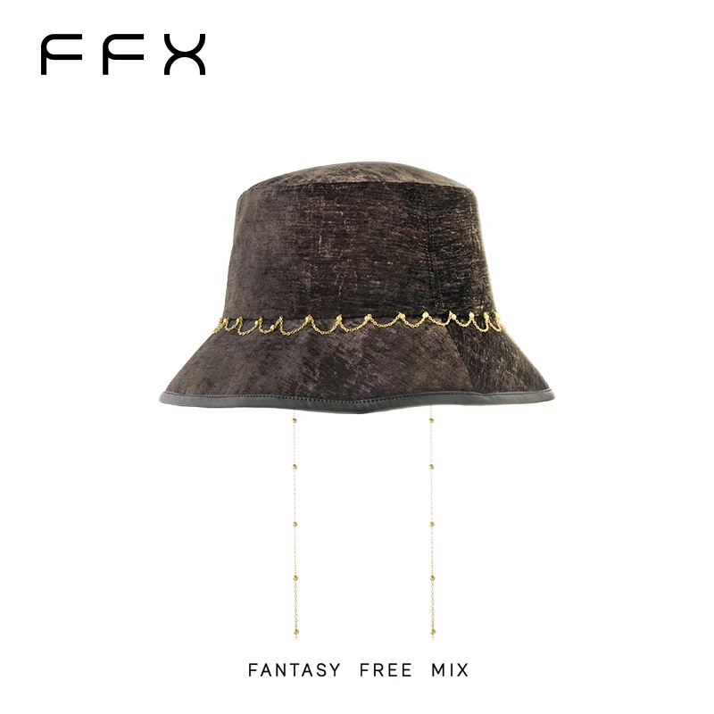 FANTASY FREE MIX【暖棕色调]休闲时尚百搭链条可拆卸渔夫帽