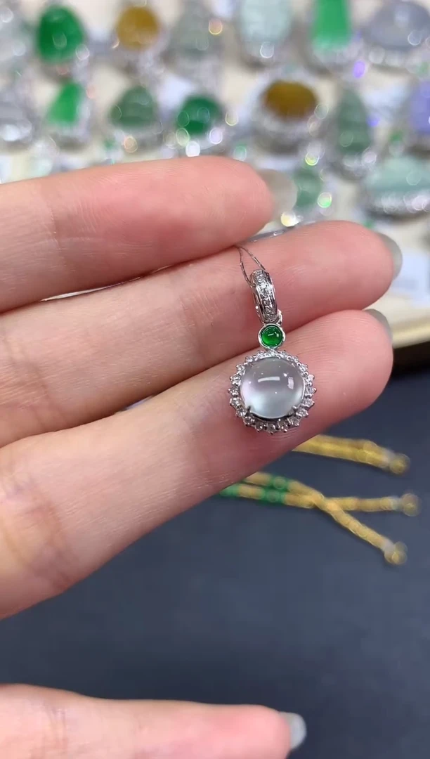 吊坠(不含链)18K金镶嵌翡翠吊坠(不含链)|3980