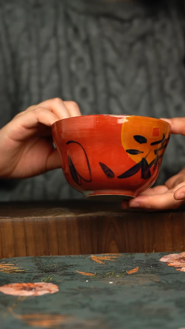 杯釉下彩手工手绘同款陶器
