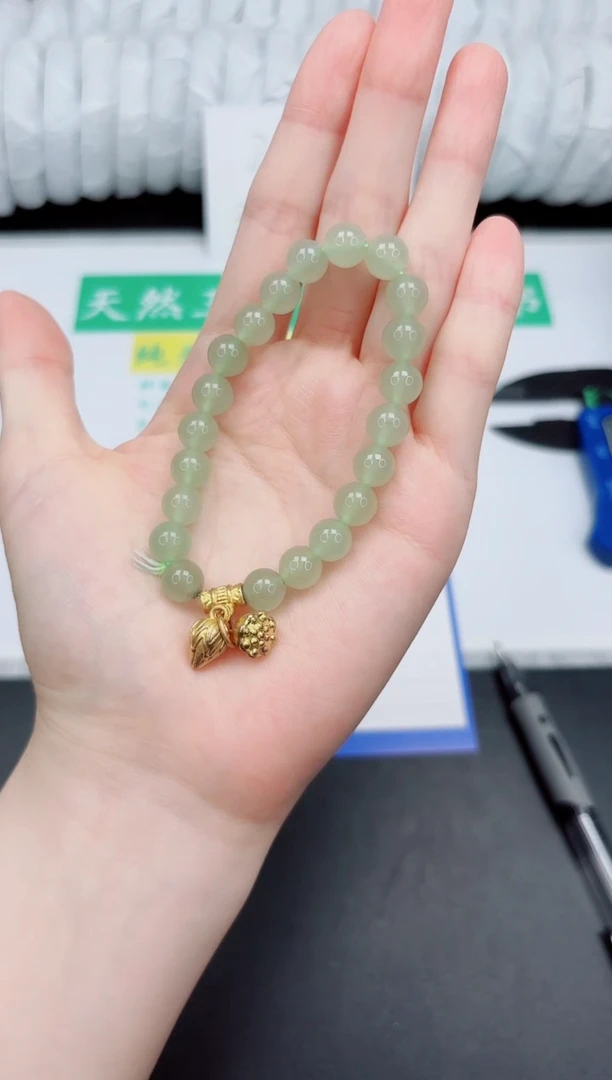 石英质玉手镯未镶嵌东陵绿手链主播同款一串