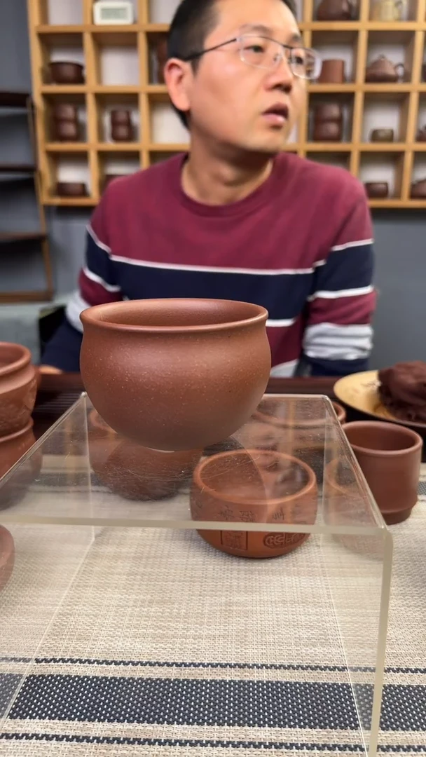 茶杯紫砂北*深井紫泥杯子200CC