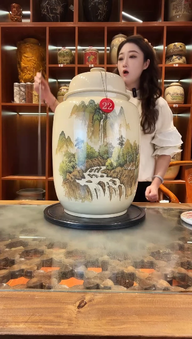 罐廖渊涵作品山水大号缸@22