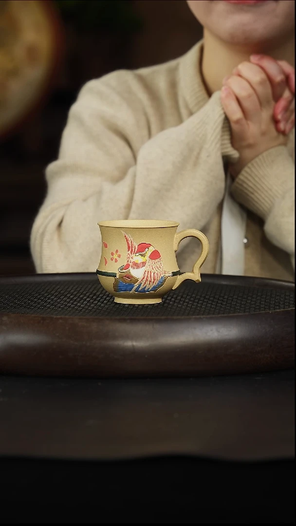 茶壶紫砂24 本山绿 刻绘杯