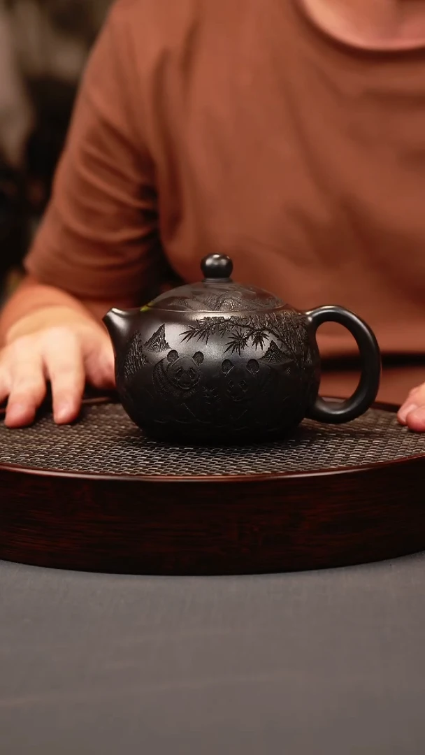 茶壶紫砂石黄 西施 熊猫