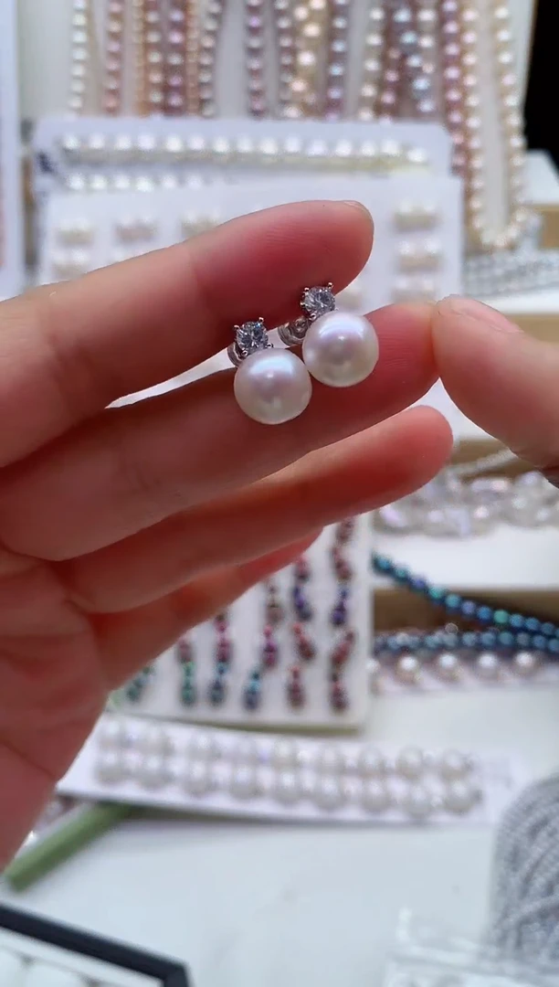 合金淡水珍珠耳饰多样性发其一，非无暇