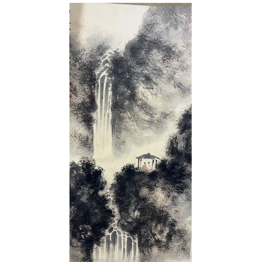 傅老款 山水挂轴68×138约8.4