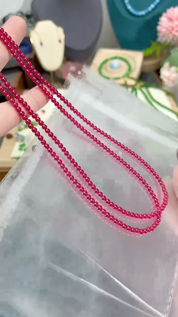 【闪购商品】红宝石颈饰银S925镶嵌圆98