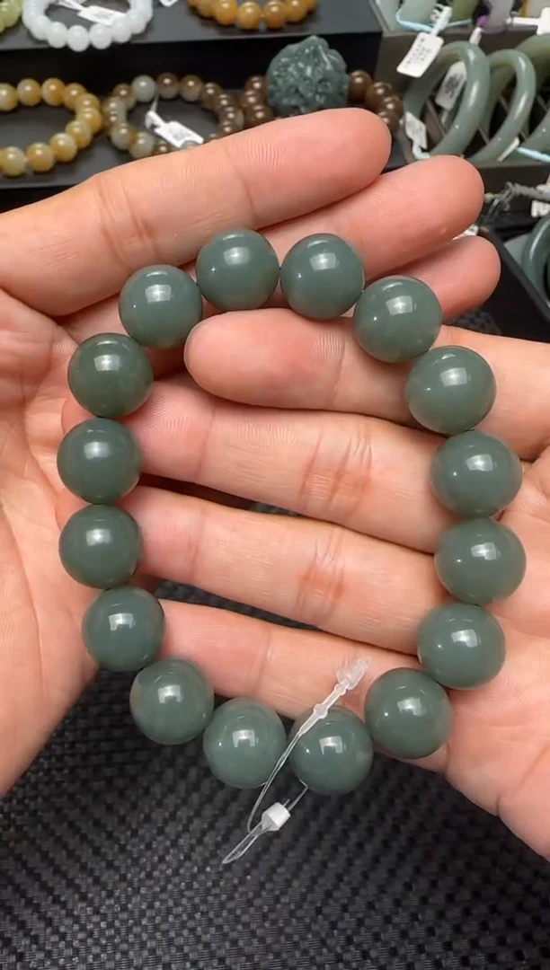 未镶嵌手串和田玉且末蓝手串卡14