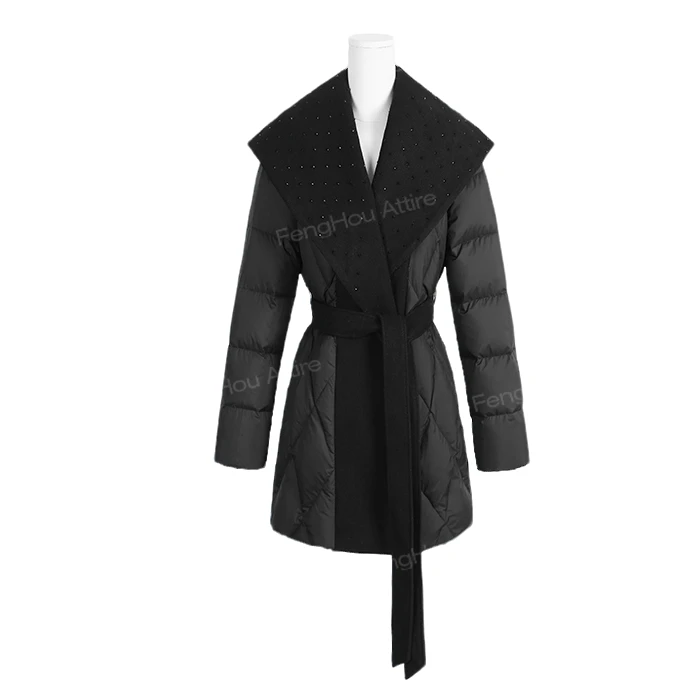 冬新款大翻领收腰气质羽绒服37c2171