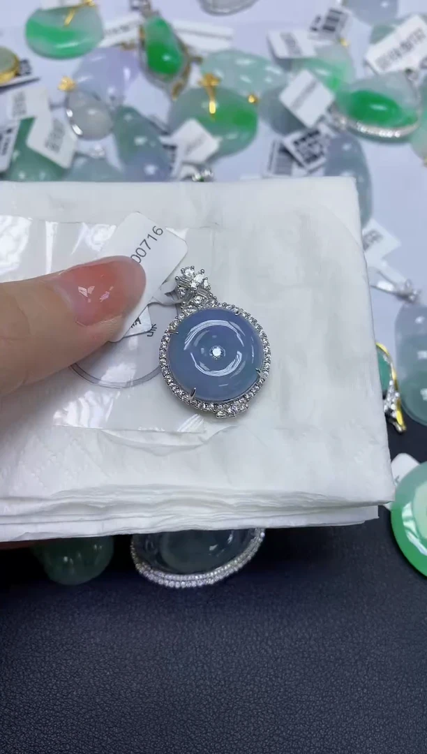 颈饰未镶嵌翡翠天然缅甸翡翠A货百元以上9元证书费自理