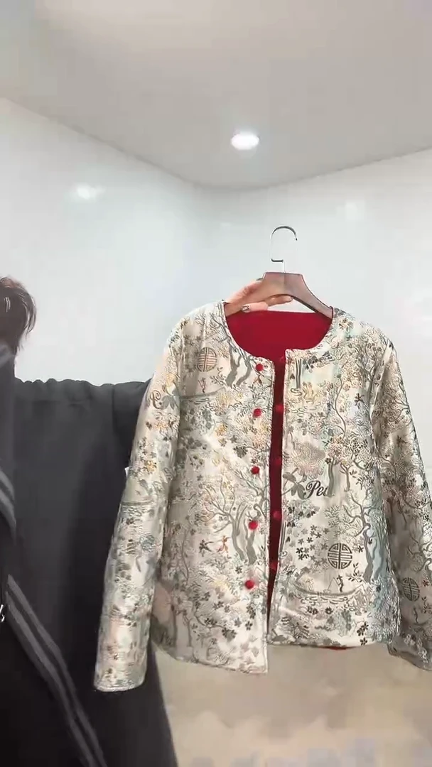 yevachao女士时尚搭配新中式外套M两面穿