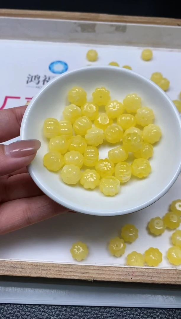 未镶嵌蜜蜡裸石M99蜜蜡 南瓜8*10mm10个8元