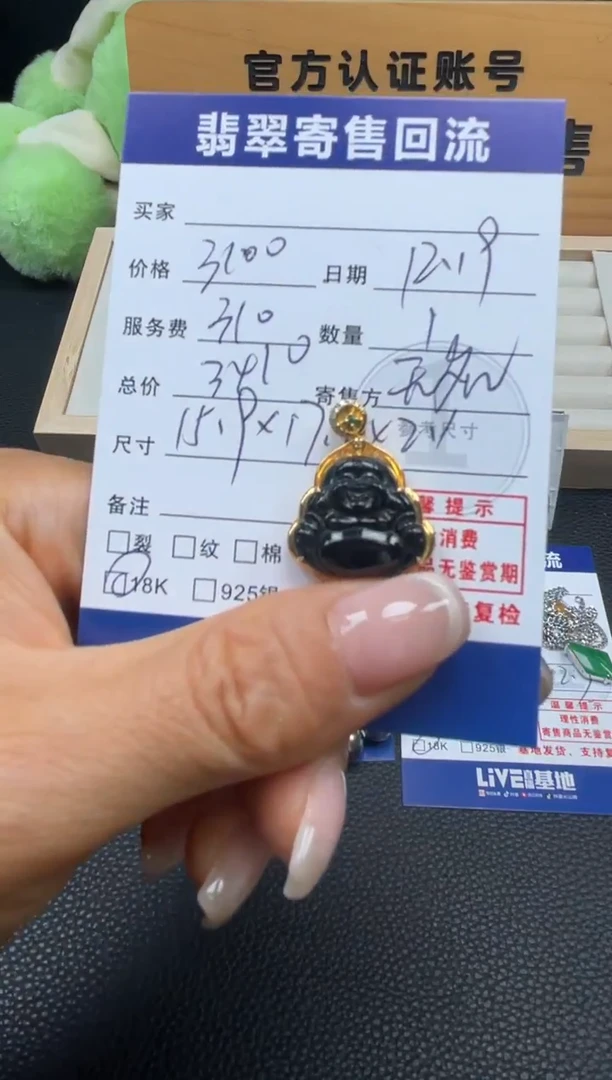 颈饰18K金镶嵌翡翠10152109