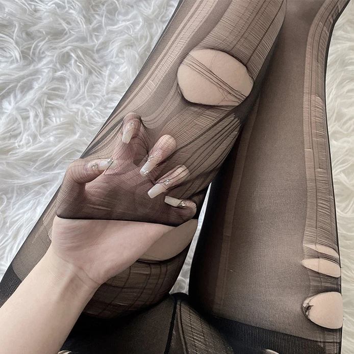 LoveHolic「撕撕乐」性感破洞丝袜性感风长筒袜