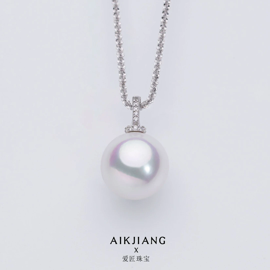 AIKJIANG/爱匠【必入福力】暴大13-14mm淡水白珠吊坠送60cm链
