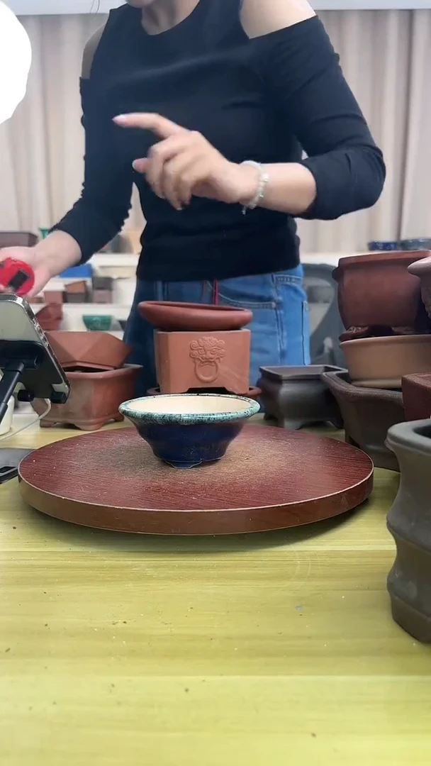 紫砂花盆浅草紫砂花盆微瑕