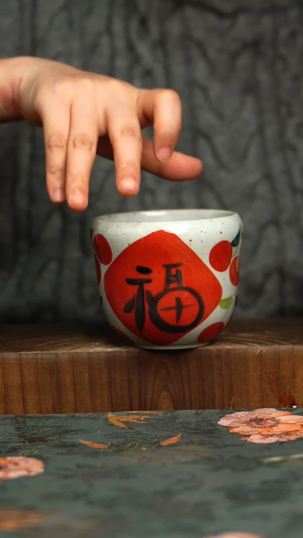 杯釉下彩手工手绘同款陶器