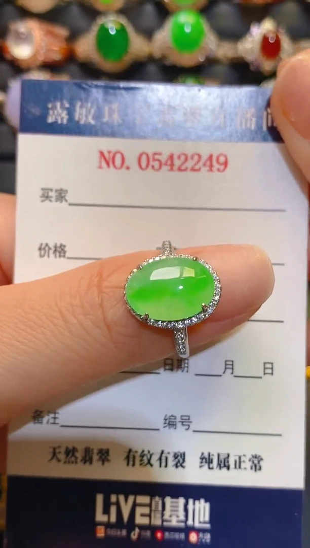 银S925镶嵌翡翠耳饰天然