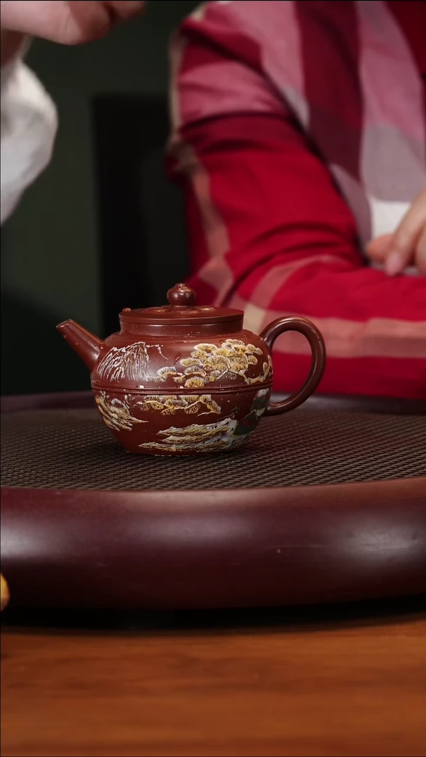 茶壶紫砂4-33ZXJ锦玉大红泥60cc