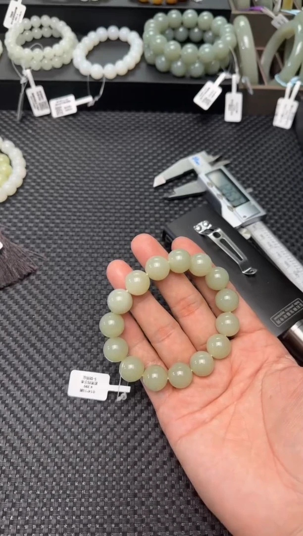 未镶嵌手串和田玉若羌黄口手串卡14