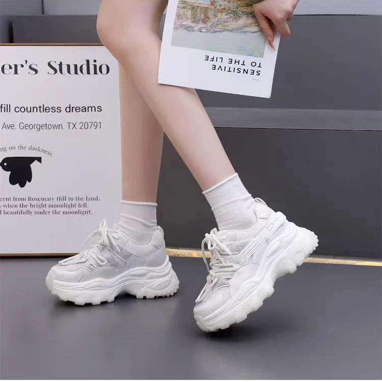 【新疆包邮】25年新款厚底网面水钻百搭款明星同款老爹鞋1063