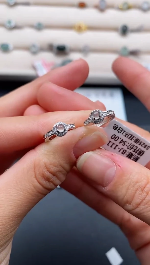 银S925镶嵌戒指翡翠666666+7