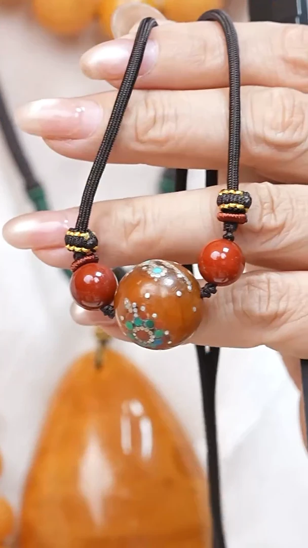 琥珀颈饰未镶嵌7444天然蜜蜡珠宝奇石全部保真