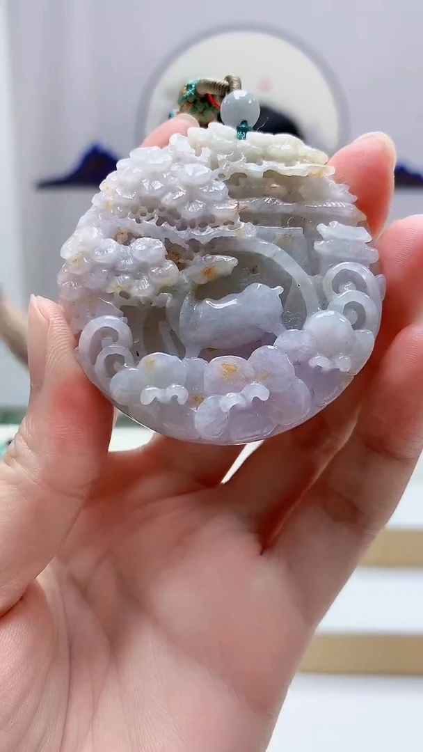 未镶嵌定制翡翠4852zm-毛货挂件25鹿牌