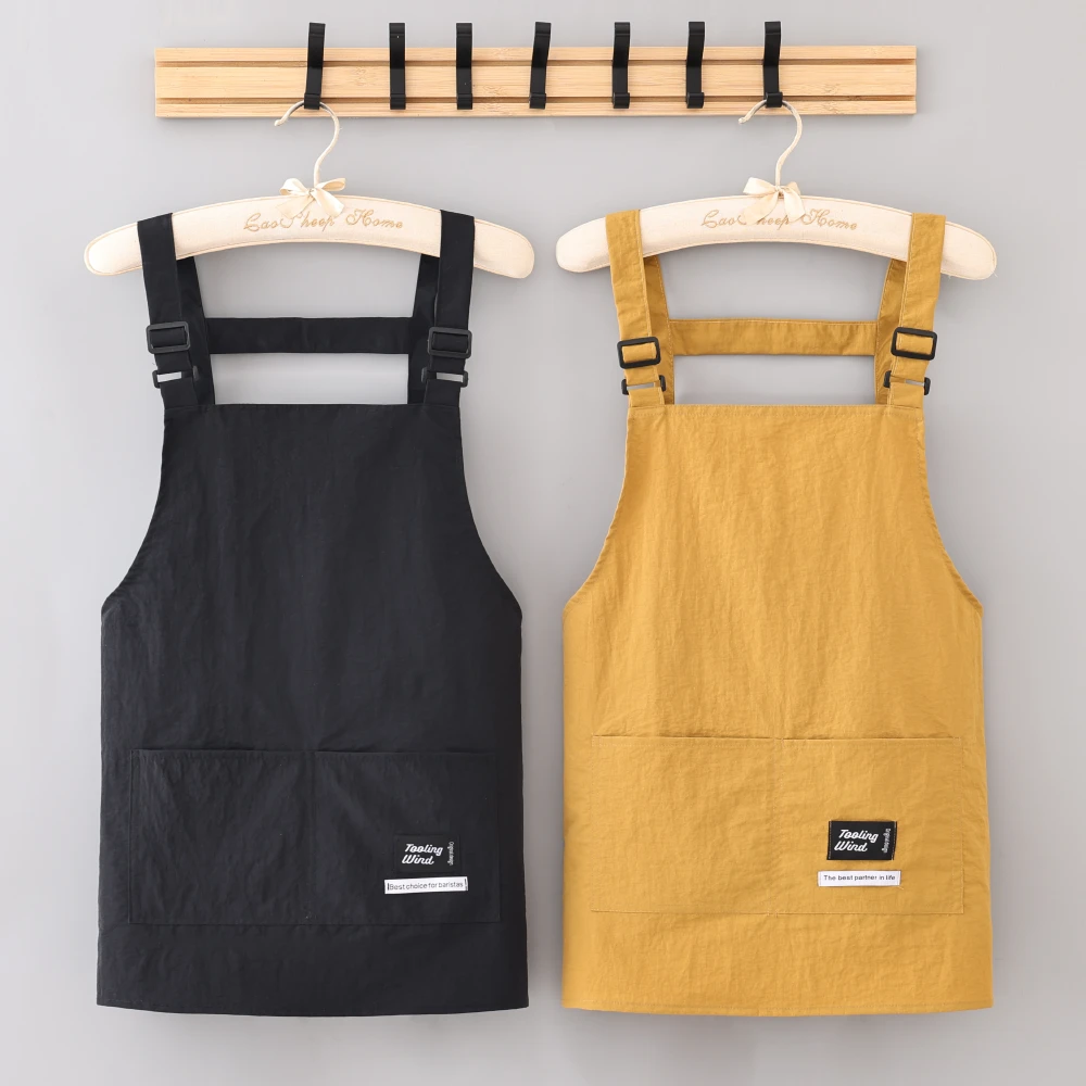 简约可定制logo防泼水防油厨房围裙餐饮工作服透气可调节耐脏围腰