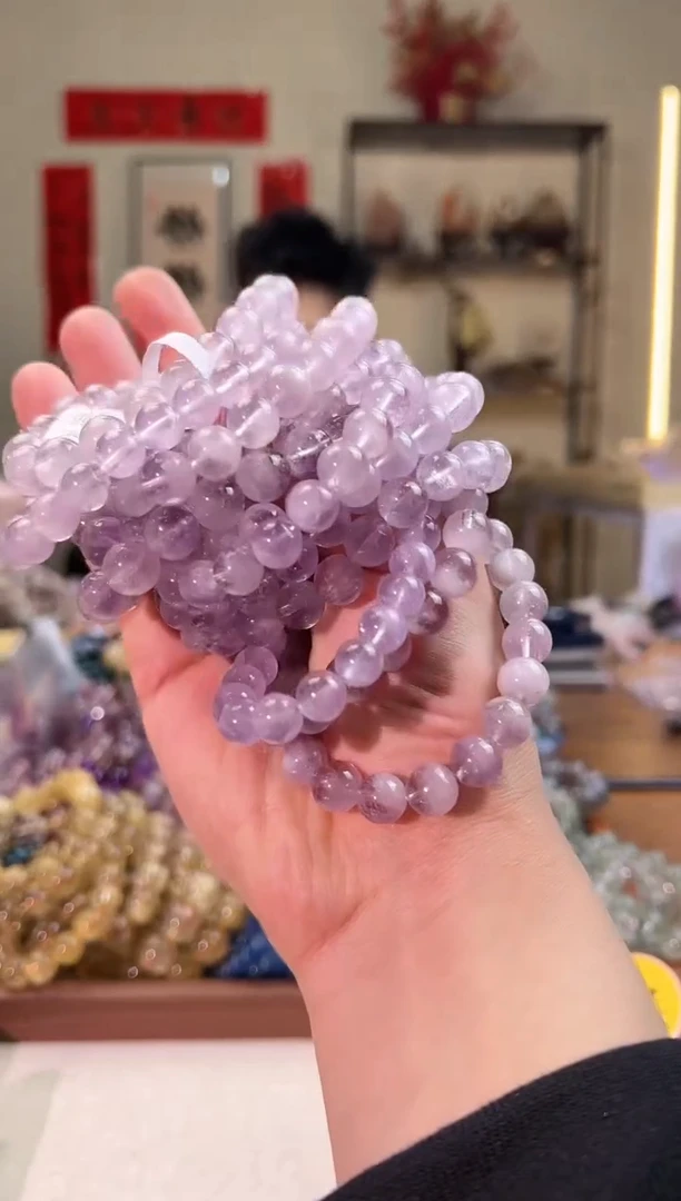 【闪购商品】发晶手链未镶嵌9.5mm＋紫兔毛手串（多样性发其一）